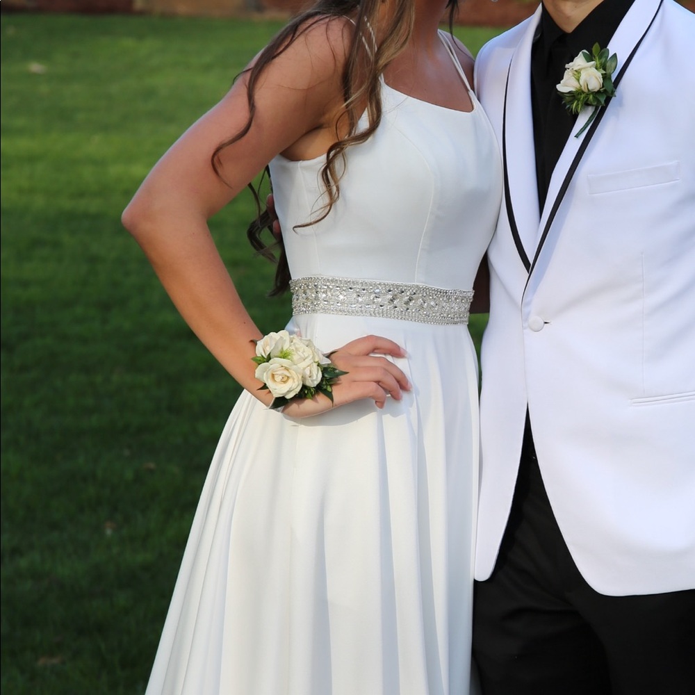 Tiffany White Prom Dress - Picture 1 of 6